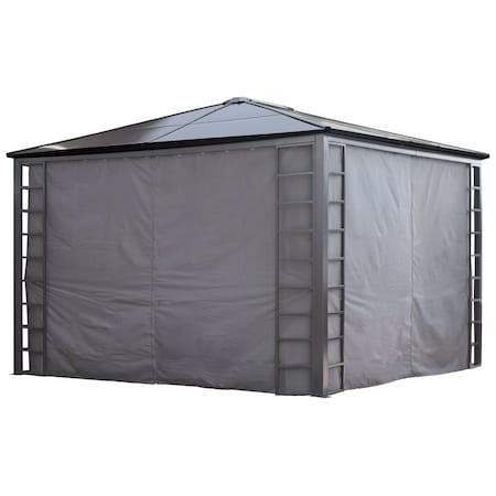 Sojag Turia Grey Polyester Curtains 10 ft. x 12 ft. 135-9168914